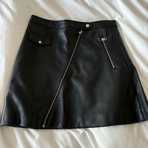 Black leather skirt